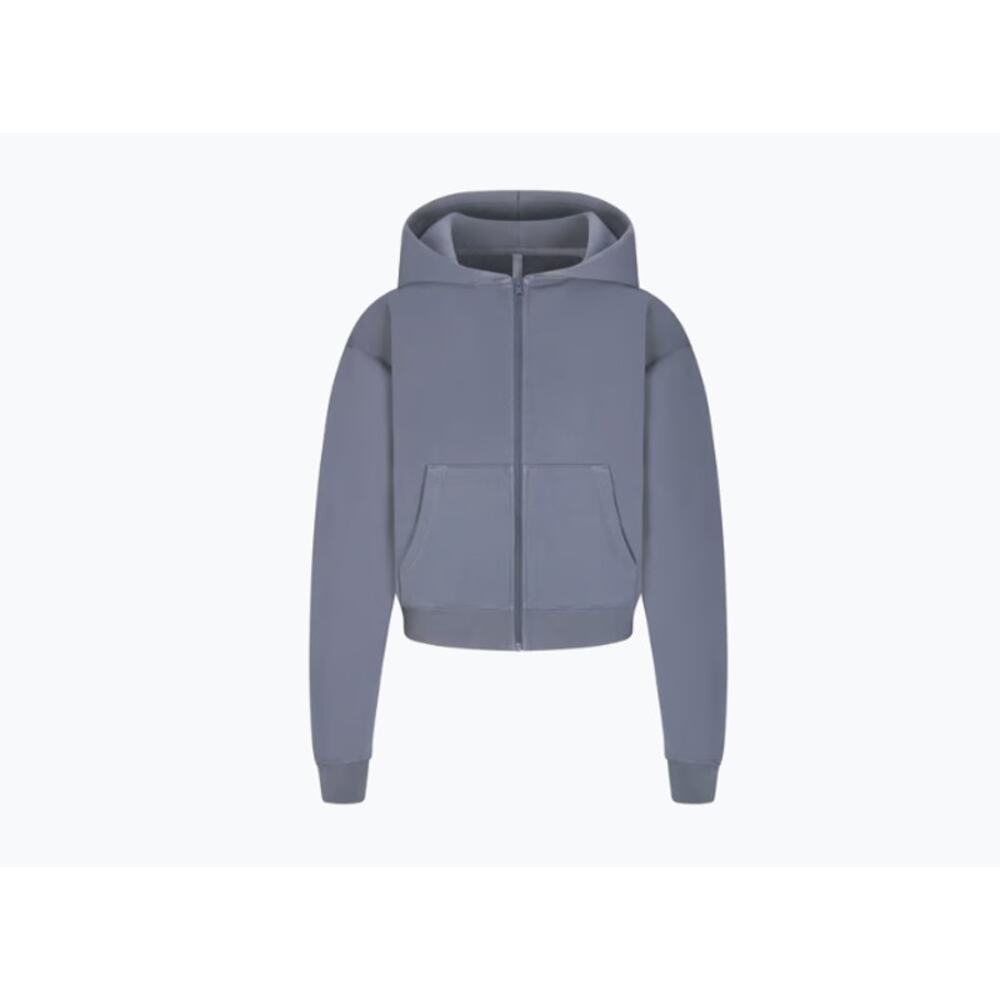 SKIMS French Terry Classic Zip Up Hoodie Steel Blue Small Rare
